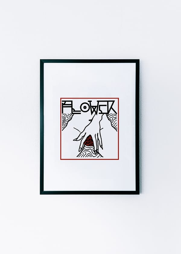 framed print flower